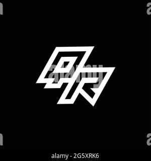 QR logo monogram with up to down style negative space design template isolated on black background Stock Vector