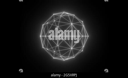 Sphere HUD element. Plexus style connecting lines and dots Stock Photo