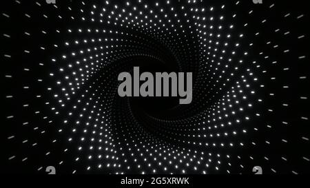 Travel through abstract speed dots tunnel. Stock Photo