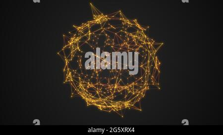 Abstract sphere technology background from lines and dots Stock Photo