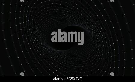 Abstract Plexus tunnel. Dots and lines connection. Stock Photo