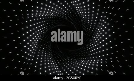 Travel through abstract speed dots tunnel Stock Photo