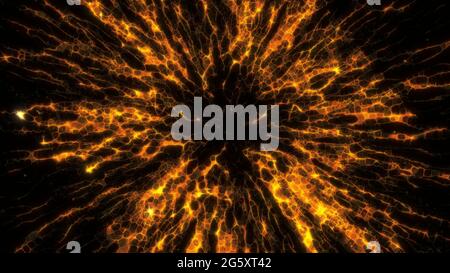 Particles shockwave turbulent vortex . Swirl sparkles explosion background Stock Photo