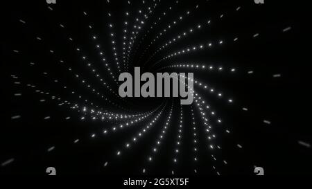 Travel through abstract Plexus tunnel. Dots and lines connection. Stock Photo