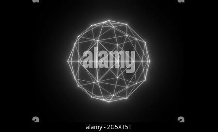 Sphere HUD element. Plexus style connecting lines and dots Stock Photo