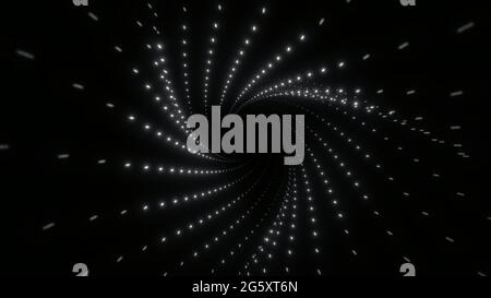 Travel through abstract Plexus tunnel. Dots and lines connection. Stock Photo