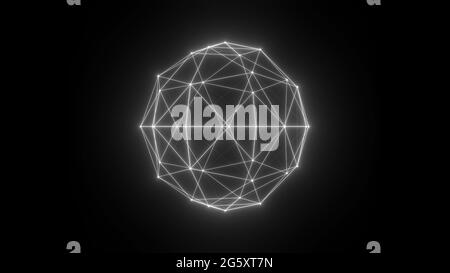 Sphere HUD element. Plexus style connecting lines and dots Stock Photo
