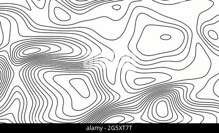 Fractal lines background. Topographic map like abstract backdrop. Stock Photo