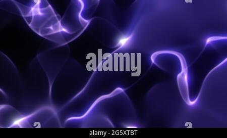 Abstract flowing smooth fractal neon waves background Stock Photo