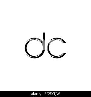 DC Logo monogram with slice rounded modern design template isolated on ...