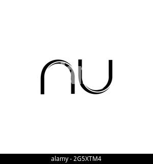 NU Logo monogram with slice rounded modern design template isolated on white background Stock Vector