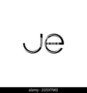 JE Logo monogram with slice rounded modern design template isolated on white background Stock Vector