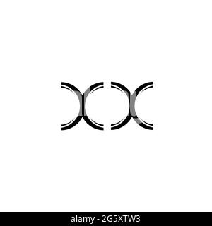 XX Logo monogram with slice rounded modern design template isolated on white background Stock Vector