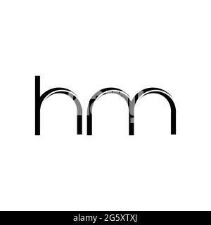 HM Logo monogram with slice rounded modern design template isolated on ...