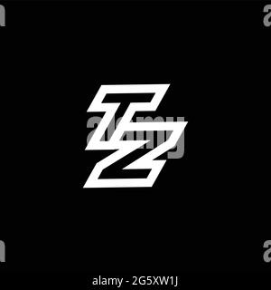 TZ logo monogram with up to down style negative space design template isolated on black background Stock Vector