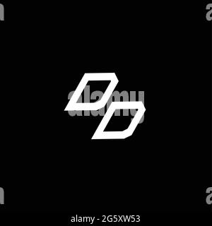 DD logo monogram with up to down style modern design template isolated on black background Stock Vector