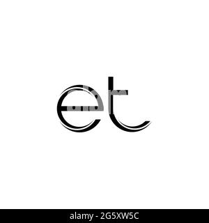 ET Logo monogram with slice rounded modern design template isolated on white background Stock Vector