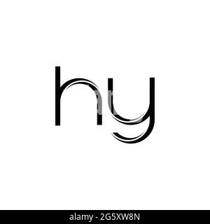 HY Logo monogram with slice rounded modern design template isolated on ...