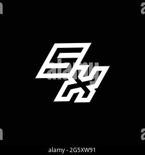 SX logo monogram with up to down style negative space design template isolated on black background Stock Vector