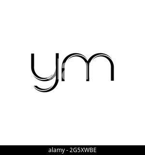 YM Logo monogram with slice rounded modern design template isolated on white background Stock Vector