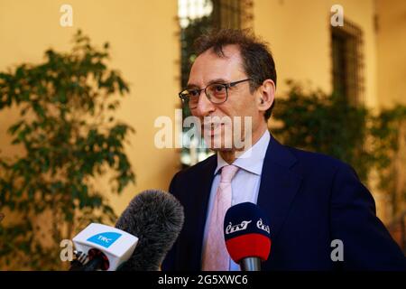 Bologna, Italy. 30th June, 2021. The head of Department of Agricultural and Food Sciences Giovanni Molari was elected new Magnifico Rettore (Magnificent Rector) of The University of Bologna (in Italian: Alma mater studiorum - Università di Bologna, UNIBO) until 2027. 47-year-old mechanical engineer, he beat, after a head-to-head in the first round, the other strong candidate, the jurist Giusella Finocchiaro. Credit: Massimiliano Donati/Alamy Live News Stock Photo