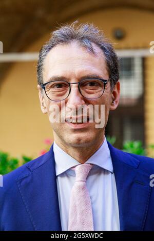 Bologna, Italy. 30th June, 2021. The head of Department of Agricultural and Food Sciences Giovanni Molari was elected new Magnifico Rettore (Magnificent Rector) of The University of Bologna (in Italian: Alma mater studiorum - Università di Bologna, UNIBO) until 2027. 47-year-old mechanical engineer, he beat, after a head-to-head in the first round, the other strong candidate, the jurist Giusella Finocchiaro. Credit: Massimiliano Donati/Alamy Live News Stock Photo