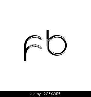 FB Logo monogram with slice rounded modern design template isolated on ...