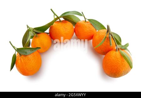 tangerine path isolated on white Stock Photo