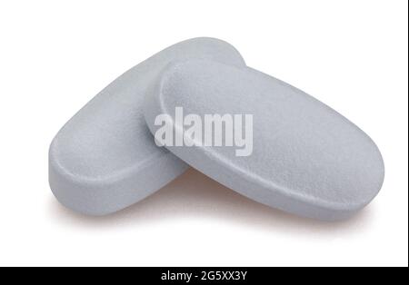vitamin pills path isolated on white Stock Photo