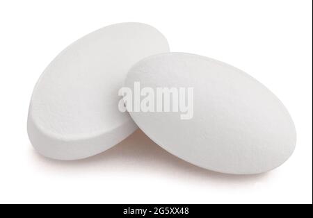 vitamin pills path isolated on white Stock Photo