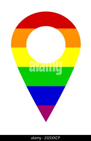 A graphic illustration of Pride map pin for use as an icon or logo ...