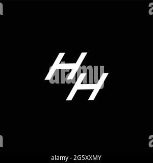 HH logo monogram with up to down style modern design template isolated on black background Stock Vector