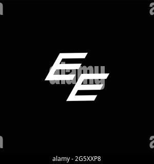 EE logo monogram with up to down style modern design template isolated on black background Stock Vector