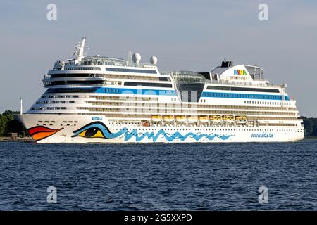 cruise ship AIDAsol in the Kiel Fjord Stock Photo