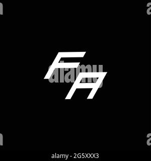 FA logo monogram with up to down style modern design template isolated on black background Stock Vector