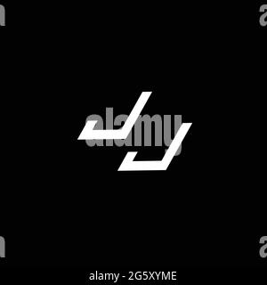 JJ logo monogram with up to down style modern design template isolated on black background Stock Vector