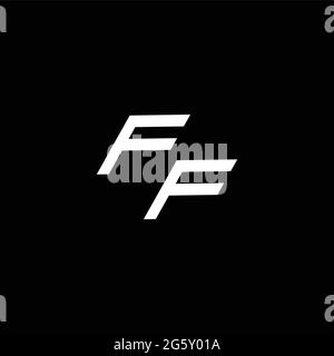 FF logo monogram with up to down style modern design template isolated on black background Stock Vector