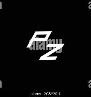 PZ logo monogram with up to down style negative space design template ...