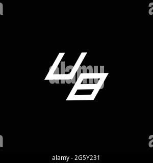 UB logo monogram with up to down style modern design template isolated on black background Stock Vector