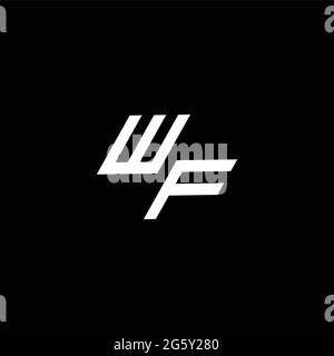 WF logo monogram with up to down style modern design template isolated on black background Stock Vector