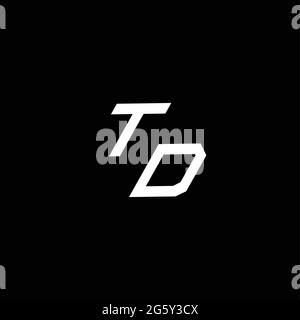TD logo monogram with up to down style modern design template isolated on black background Stock Vector