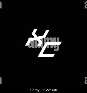XC logo monogram with up to down style modern design template isolated on black background Stock Vector