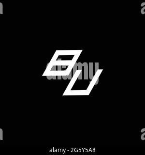 BU logo monogram with up to down style modern design template isolated on black background Stock Vector