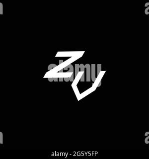 ZV logo monogram with up to down style negative space design template ...