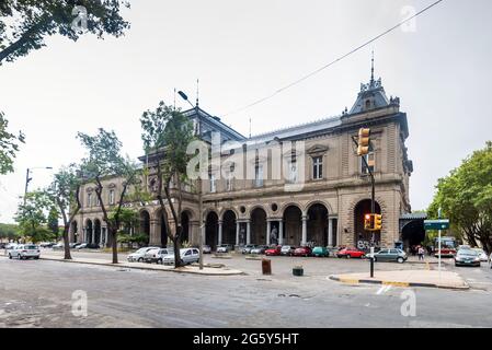 MONTEVIDEO, URUGUAY - FEB 19, 2015: Former main train station of Montevideo Stock Photo