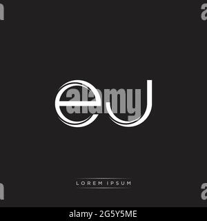 Initial Letter Split Lowercase Logo Modern Monogram Template Isolated on Black White colors with vector 10 Stock Vector