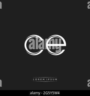Initial Letter Split Lowercase Logo Modern Monogram Template Isolated on Black White colors with vector 10 Stock Vector