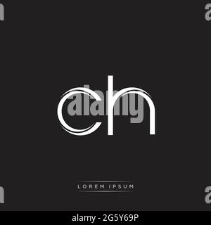 CH C H Swoosh Letter Logo Design with Modern Yellow Swoosh Curved Lines ...