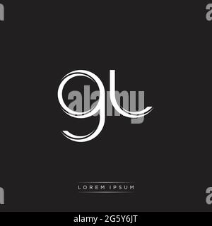 Initial Letter Split Lowercase Logo Modern Monogram Template Isolated on Black White colors with vector 10 Stock Vector