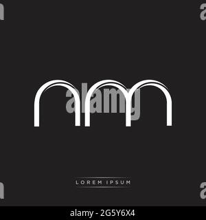 Initial Letter Split Lowercase Logo Modern Monogram Template Isolated on Black White colors with vector 10 Stock Vector